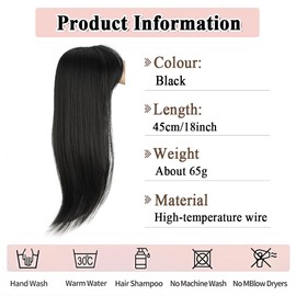 XFSRG Hairpieces, real hair, thin hair, natural look, women's hair topper, perfect for everyday use and special occasions (1B# black)
