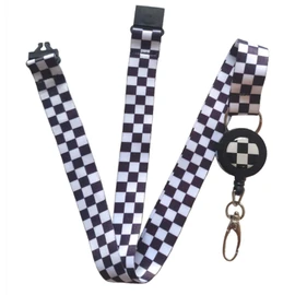 SpiriuS Retractable Lanyard Neck Strap for id Card Badge Holder with Safety Clip Breakaway (Retractable Checker Plaid)