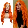 Orange Lace Front Wig Long Wavy Curly Bright Orange Lace