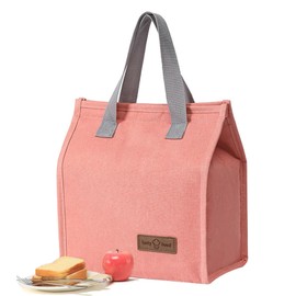 haoyuan Insulated Lunch Bag - Tote Bag, Cooler Bag, Waterproof Lunch Box Container, Tote Box Container, Lunch Box Bag, Thermal Leakproof Lunch Organizer for Men Women Kids Outdoor Picnic Work (Pink)