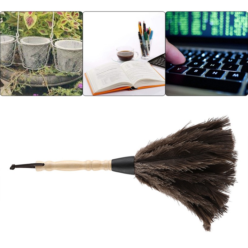 Mini Washable Reusable Ostrich Feather Duster for Books Keyboard Office