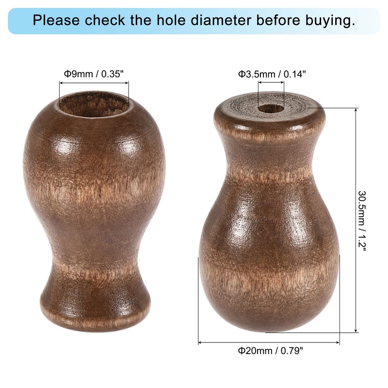 sourcing map Wood Cord Tassel, 3.5mm 9mm Hole Dia. Hanging