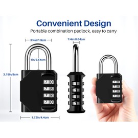 Mythco 2Pcs Candado de Combinación, Cerradura de Combinación de 4 Dígitos Mini Locker con Código Numérico para Puertas, Taquilla Gimnasio, Cajas de Herramientas