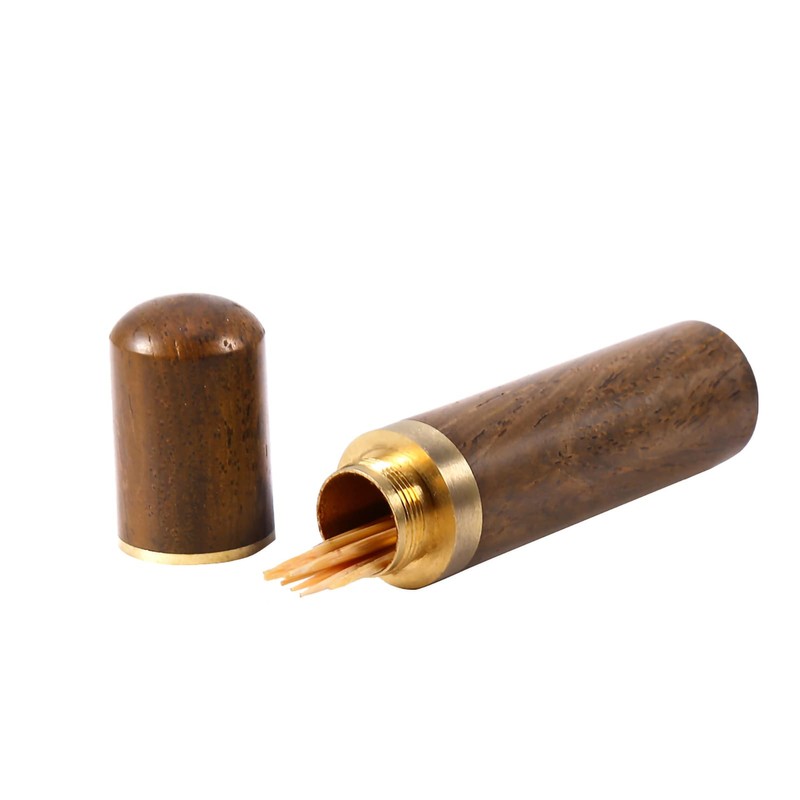 Compact Size Toothpick Holder Elegant Shape Pocket Size Wooden Toothpick