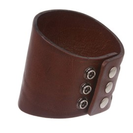 beltiscool 3 Inches Wide Oil Tanned Leather Wristband Cuff Bracelet, Brown