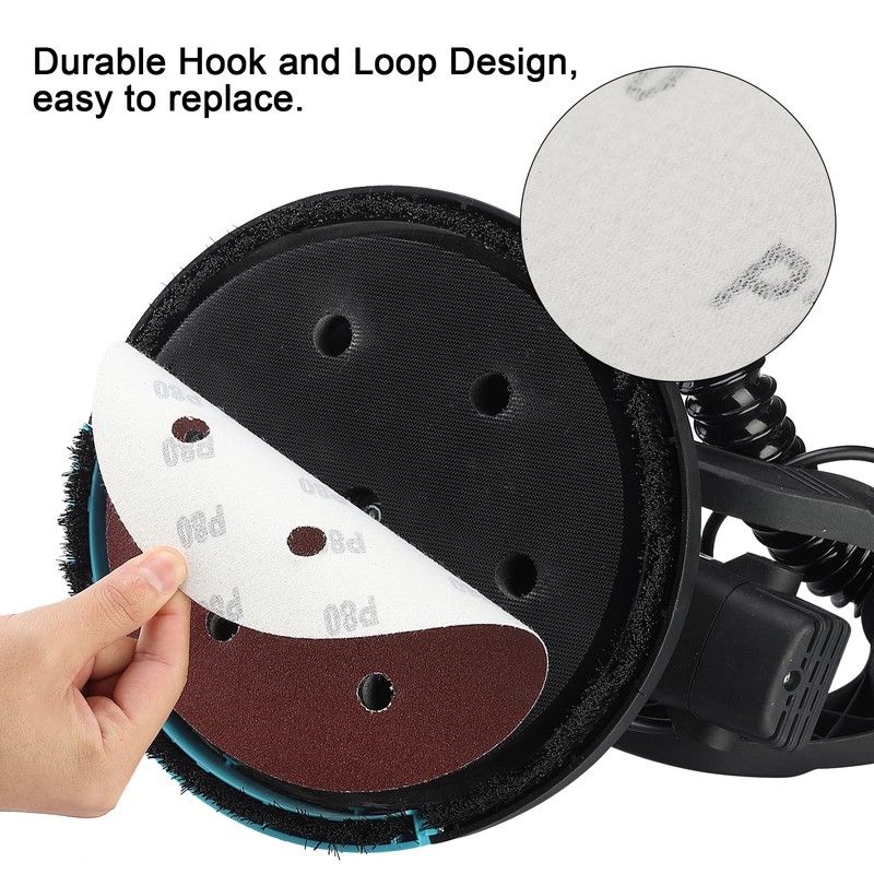 AYA-TECH 9 inch 6 Holes Sanding Disc, 16PCS Assorted Sandpaper