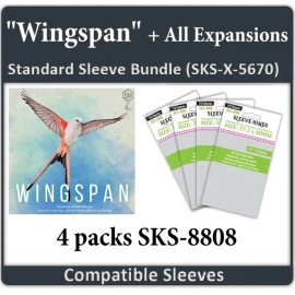 Sleeve Kings "Wingspan" + All Expansions Compatible Sleeve Bundle (8808 X 4)