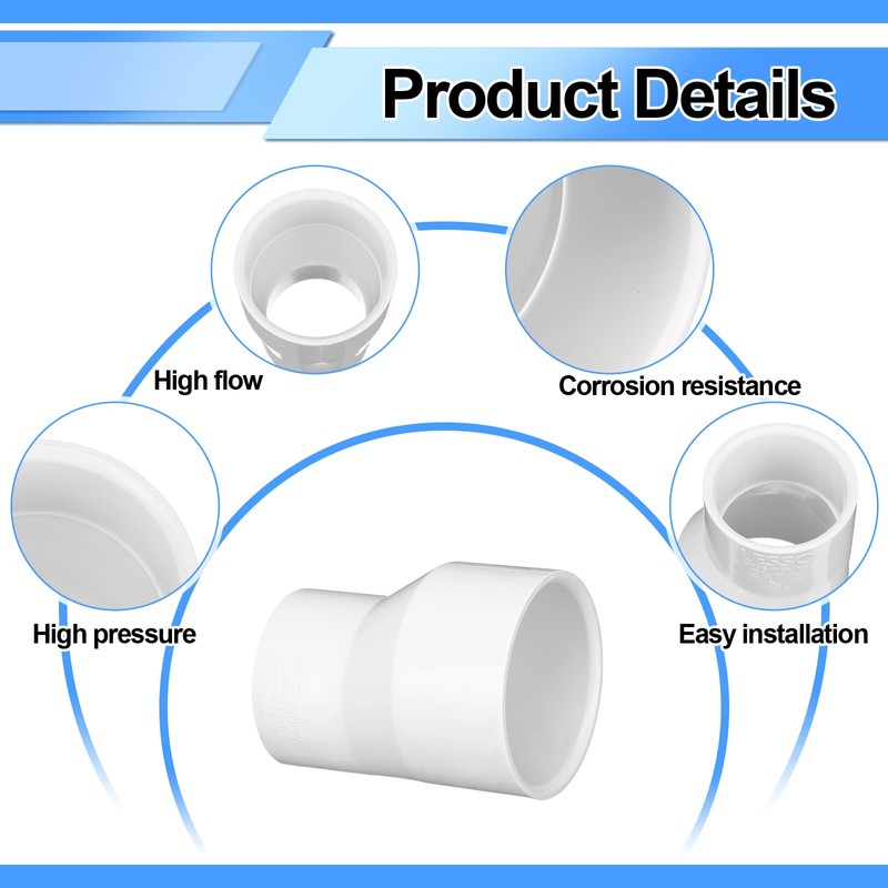 2" x 1-1/2" PVC Pipe Fitting Schedule 40 Compatible with
