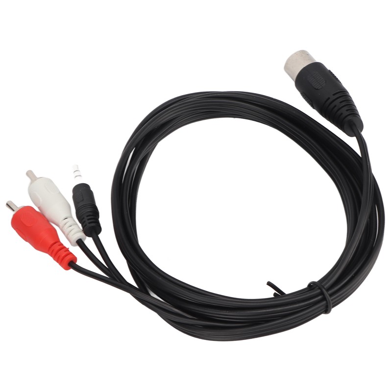 DIN 8 Pin to 3.5mm 2 RCA Cable Male to