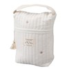 Cute Quilting Embroidered Pattern Diapers Bag Cotton Baby Stroller Zipper