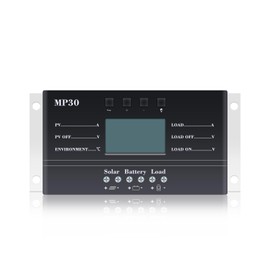 Alrska Solar Charge Controller 30A 12V/24V PWM Negative Ground Solar Charge Controller Solar Panel Regulator w/ Temp Sensor Function Fit for Lithium, Sealed, Gel, and Flooded Batteries