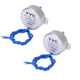 2PCS Synchronous Synchron Turntable Motor Electric Motor for Cup Turner,Cuptisserie,Tumbler Cup Rotator with 7mm Flexible Coupling Connector,50/60Hz AC100~127V 4W CCW/CW (2.5-3RPM+5-6RPM)