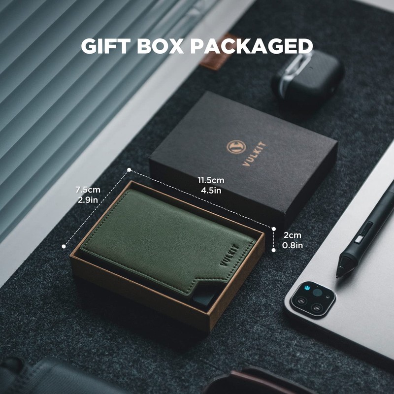VULKIT Men's Wallet Minimalist Pop Up Card Holder RFID Blocking