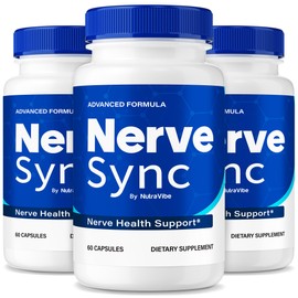 NutraVibe (3 Pack) Nerve Sync – Daily Nerve Support Formula with a Balanced Blend for Healthy Nerve Function, Comfort & Wellness | NerveSync Easy-to-Swallow Pills for Everyday Use (180 Capsules)