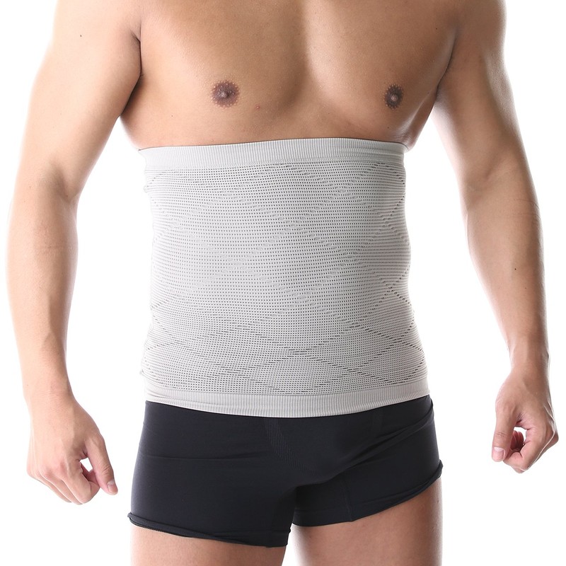 SPORTIA Compression Waist Supporter, Tummy Wrap, Tummy Tightening, Unisex, Gray,