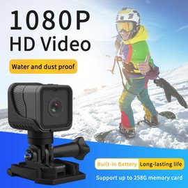 WiFi Action Camera, 1080P IP68 Waterproof Portable Outdoor Sport Action Camera with Mic, Wireless Cameras for Cycling Home Security