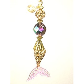 Pink and Gold Mermaid Tail with Rhinestone Ceiling Fan Pull