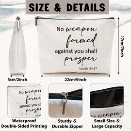 UIBOVA Christian Bible Verse Makeup Bag for Women, Birthday Gifts for Mom, Small Zipper Pouch for Purse, Christmas Bridesmaid Friendship Gifts for Sister Daughter, Girls Weekend Gifts for Women-A50