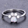 IMINI Lovely CZ Pet Paw Print Rings Fashion Love Heart
