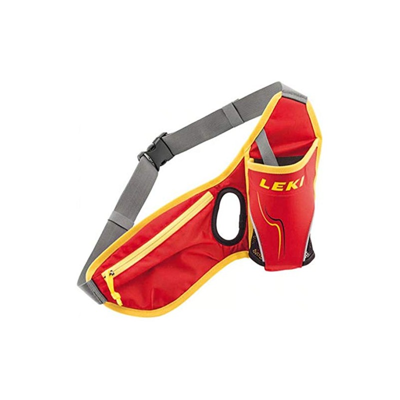 Leki Unisex – Adults' Drinkbelt Waist Belt, Red-Neon Yellow, One