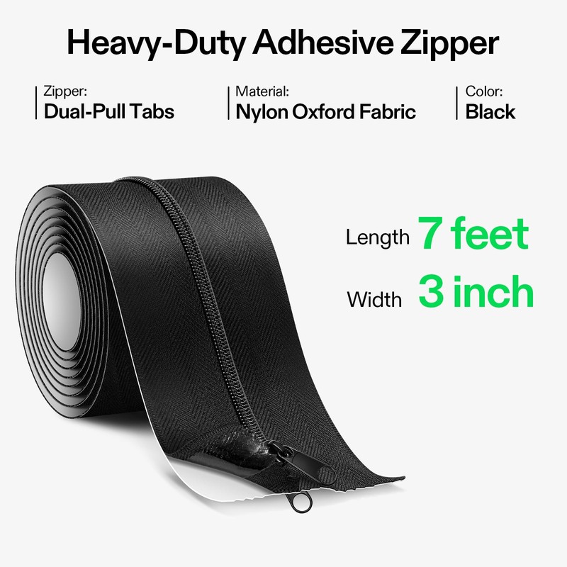 VIVOSUN 1-Pack Self Adhesive Zipper Door for Debris Barriers, 3In.