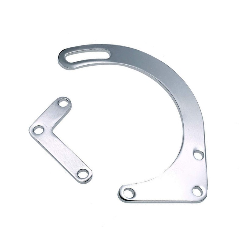 GSKMOTOR Polished Chrome Low Mount Alternator Bracket for SBC SB