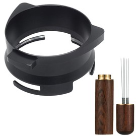 ANBOO Coffee Dosing Ring 54 mm for Sage Dosing Funnel, Dosing Funnel Espresso Coffee Accessories Aluminium for Sage Delonghi Breville Portafilter Silver, for Sage Barista Express Accessories (Black)