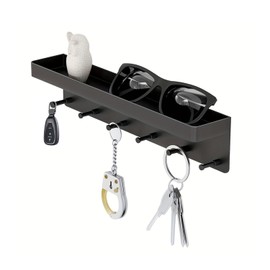 WADY Colgador Llaves, Colgadores de Llaves Autoadhesivos, Estante Pared Multifuncional con 6 Ganchos, Portátil Estante de Pared Toalleros de Gancho Sin Taladrar para Salón, Cocina, Oficina