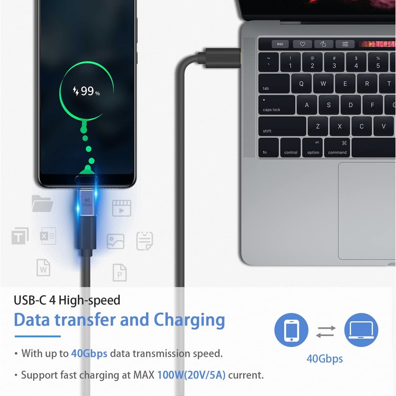 Duttek USB C Female to USB C Male 40Gbps, USB