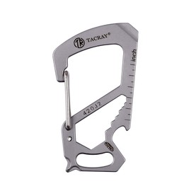 TACRAY Compact Carabiner Keychain Clip, Titanium EDC key holder, Anti-Lost Keychain Hook, Multi-tool Bottle Opener Keychain, Quick Released Backpack Clasp