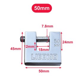 Heavy Duty Padlock with Key, 50 mm Lock Stainless Steel Security Lock for Warehouses, Lockers, Garages, Containers, Sheds, Pack of 2