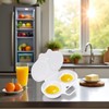 White Egg Poacher, 2 Cavity Nonstick Poached Egg Maker With