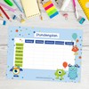 Papierdrachen Timetable DIN A4 Pad – Monster Design – Writeable