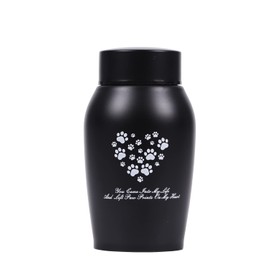 Pet Cremation Urns,Pet Urns for Dog and Cat Ashes,Paw Print Keepsake Urns,Pet memorial Urn,Dog urns for ashes,Cat urns for Ashes(small, black)