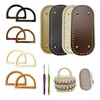 4 Pcs Leather Crochet Bag Bases, 8 Pcs D Shape