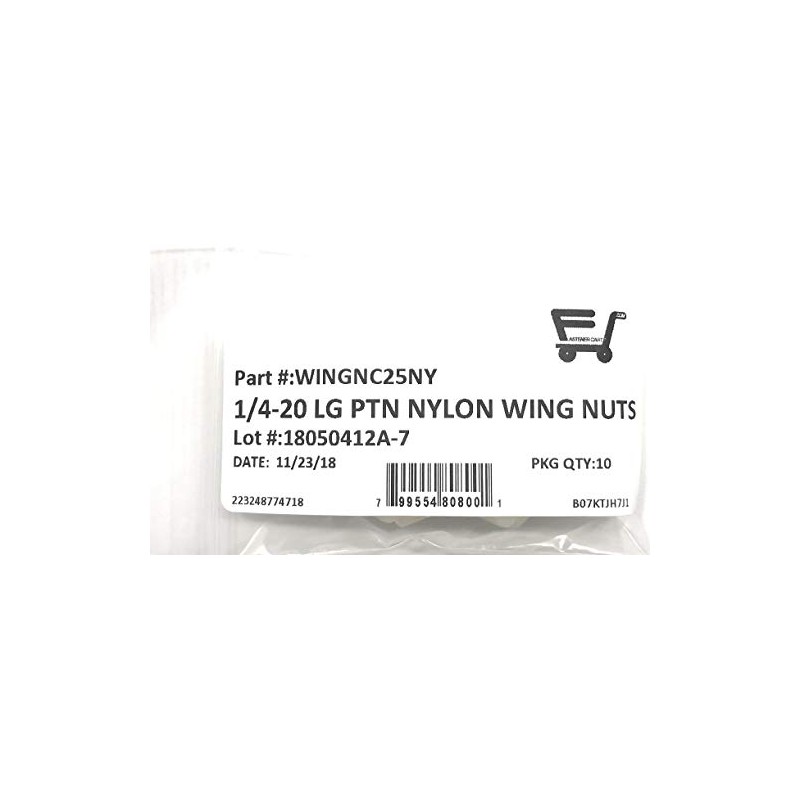 1/4-20 Nylon Wing Nuts Large Pattern 1/4-20 Butterfly Nuts (10