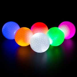 ILYSPORT LED Light up Golf Balls, Glow in The Dark Night Glow Golf Balls (Mixed 6 Colors)