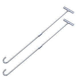 Auto-plaza Heavy Duty 32" Solid Steel Strong Rod 5th Wheel Pin Puller with Chrome Plated J Hook (1)