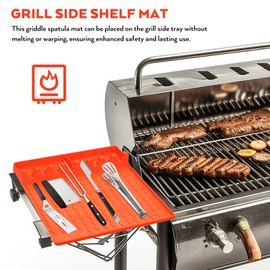 Milisten Silicone Griddle Mat Compatible for Blackstone, Full-Edge Grill Pad Griddle Cover, Side Shelf Mat, BBQ Grill Utensils Griddle Tools Mat for Outdoor Grill Counter, BBQ Grill Mats