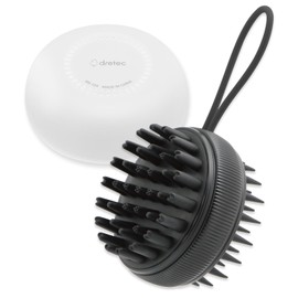 ドリテック(dretec) 2wayスカルプブラシ 頭皮ブラシ シャンプーブラシ ボディーマッサージ キャップ付 浴室用ブラシ 入浴用 頭皮ケア ブラッシング 血行促進 シリコン製 シリコーン シリコンブラシ 櫛 くし ブラック