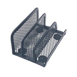 Chris.W Desktop Stacking Business Card File Holder/Stand from, 3-Tier, Metal Mesh Collection (Black)