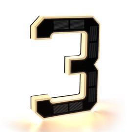 CARPESUN Solar House Number Illuminated for Outdoor Use Waterproof Illuminated House Number Sign Solar House Number Light Black Large - Height 23 cm (3-Black, 23 cm)