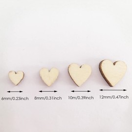 Love Hearts Shaped Wood Slices,Wooden Heart Confetti, Unfinished Wood Different Sizes Rustic Wooden Pattern DIY Crafts for Wedding Party Ornaments (Mixed Size,300 Pcs)