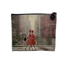Canvas Bag - Young Women New York Ladies 60s Manhattan Vintage - Linen Look Cosmetic Bag - Purse - 15 x 10 cm New York Ladies 15 x 10 cm Cosmetic Bag, New York Ladies, Cosmetic bag