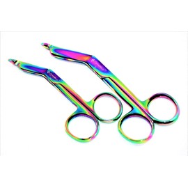 2 LISTER BANDAGE SCISSORS 3.5 inch plus 4.5 inch MULTI COLOR RAINBOW EMT INSTRUMENTS CYNAMED