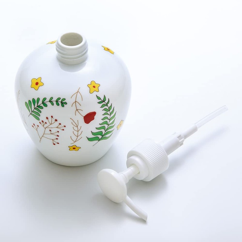 Arita Pottery 802962 Soap Dispenser, Clover Pattern, Width 3.5 x