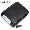 BULLCAPTAIN Genuine Leather Men Zipper Wallet Bifold RFID Blocking Wallet