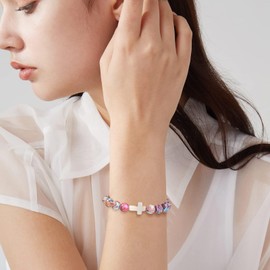 JoycuFF Religious Gifts Cross Bracelets Confirmation Gift for Women Christian Bracelet Elastic Bracelet Cheer up Catholic Easter Gifts for Her Friend Sister Gift