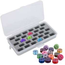 Caja de Carretes Vacíos de 28 Ranuras, Cubierta de Almacenamiento de Hilo de Material Plástico, Organizador de Bobina, Máquina de Coser, Herramienta de Reparación Y Reemplazo para Máquina de Coser