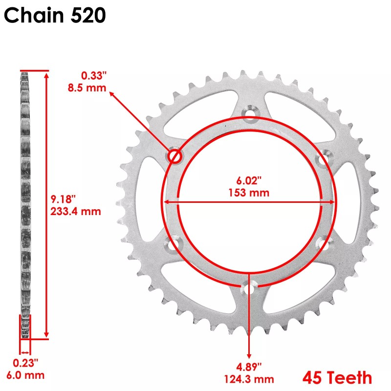 Caltric Black Drive Chain And Sprocket Kit for Honda XR400R